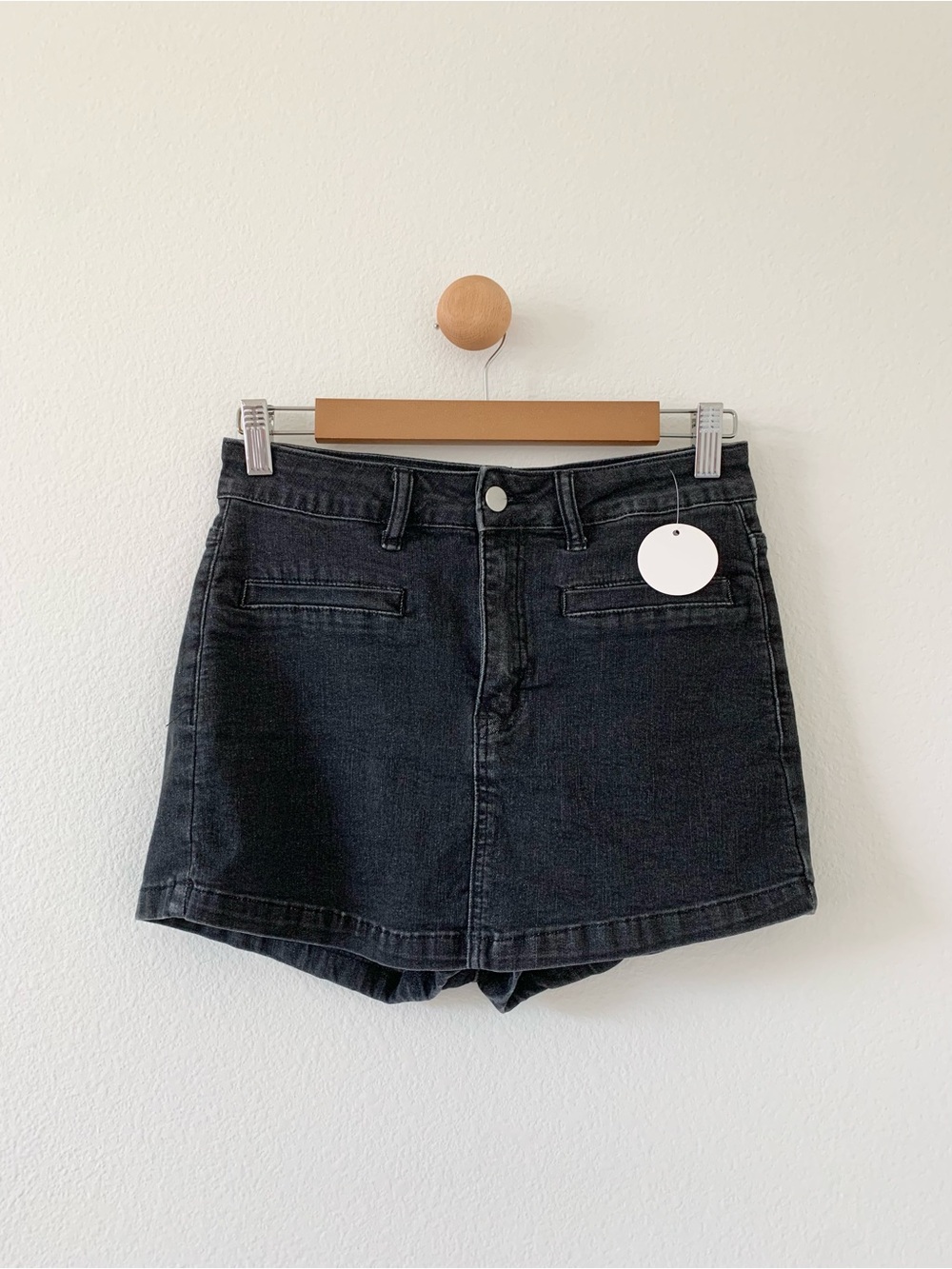 Dazy Dark Wash Gray Denim Jean Skort Skirt with Shorts US Large